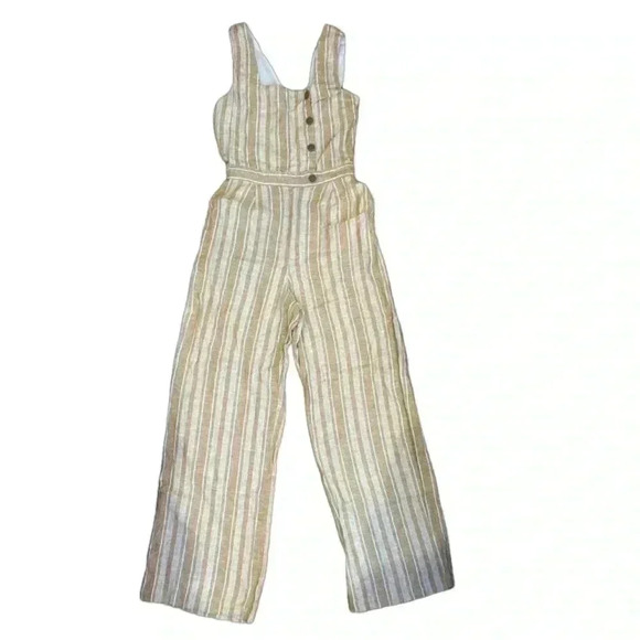 Indigo Rein Linen Blend Marigold Yellow Jumper Romper NWT Size Small. - Picture 1 of 4